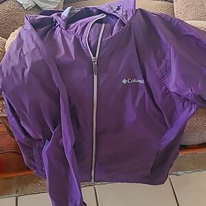 Purple Columbia rain jacket. Size Medium.